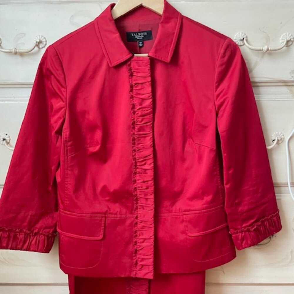 Talbots red 2 piece suit- size 10P